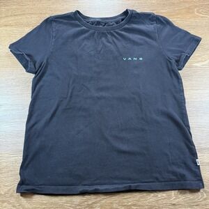 Vans Off The Wall Graphic T-Shirt Women's Large Black Surf Logo Tee Skate Style